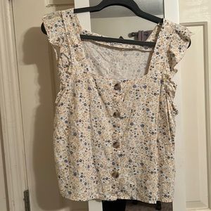Madewell ruffle sleeve tanktop